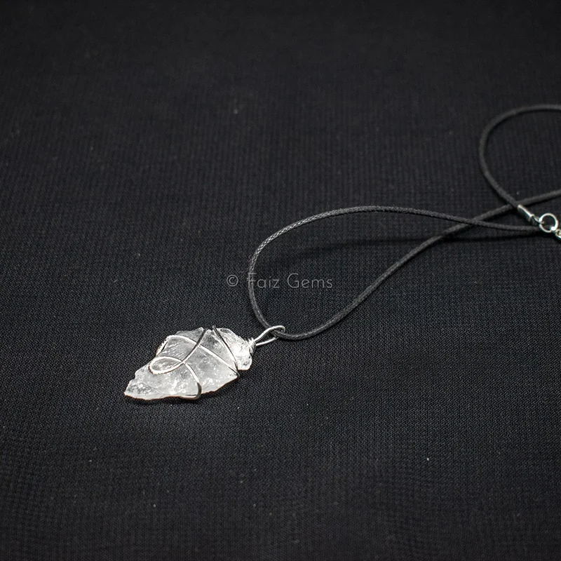 Crystal Quartz Arrowheads Wire Wraped Pendants