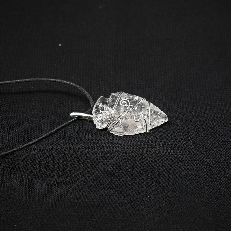 Crystal Quartz Arrowheads Wire Wraped Pendants