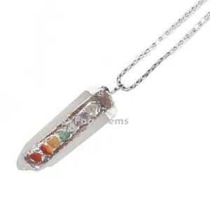 Natural Point Chakra Healing Pendants
