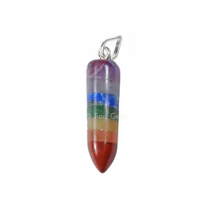Pointed Bullet Shape Seven Chakra Pendants