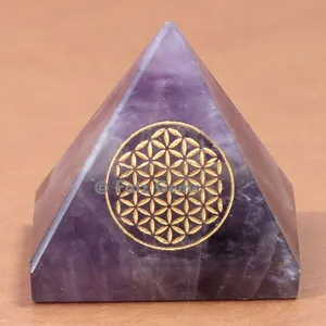 Amethyst Flower of Life Pyramids