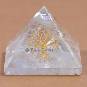 Crystal Quartz Tree of Life Pyramids
