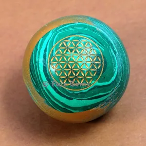 Malachite Synthetic Stone Flower of life Spheres