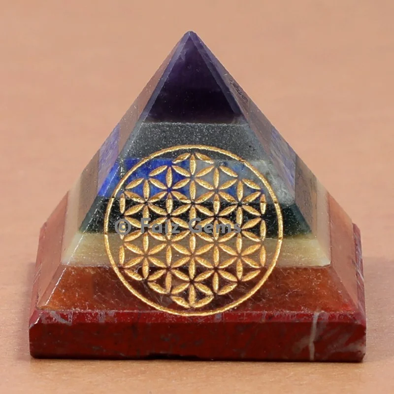Chakra Bonded Flower of Life Pyramids
