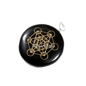 Metatrons Cube Symbol Engraved Pendant