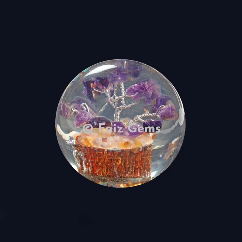 Amethyst Tree Orgone Spheres