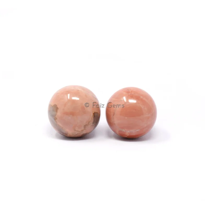 Peach Moonstone Spheres