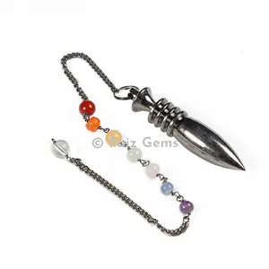 Silver Metal Karnak 7 Chakra Metal Pendulum