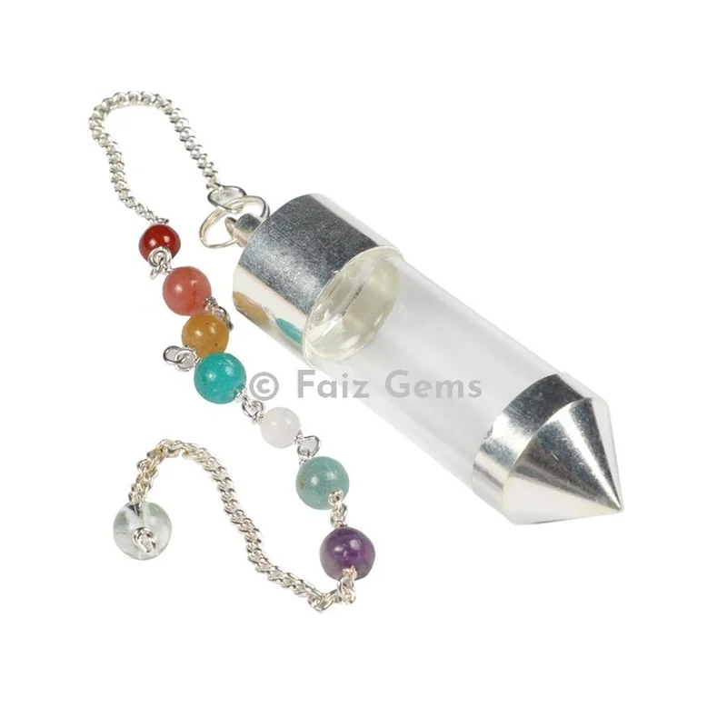 Silver Bullet with Seven Chakra Metal Pendulum