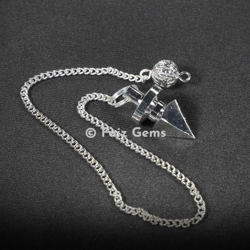 Silver Metal Pyramid Metal Pendulum