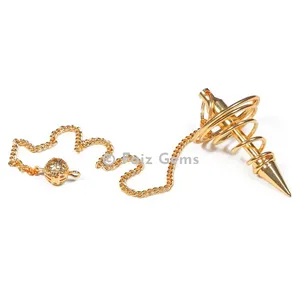 Golden Brass Spiral Metal Pendulum