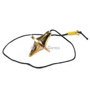 Golden Brass UFO Shape Metal Pendulum with Cord