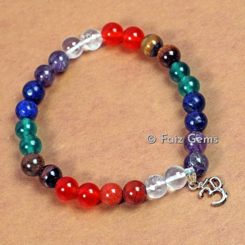 Chakra Bracelets with Om Charm