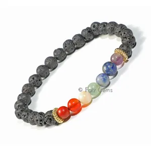 7 Chakra Lava Barcelet