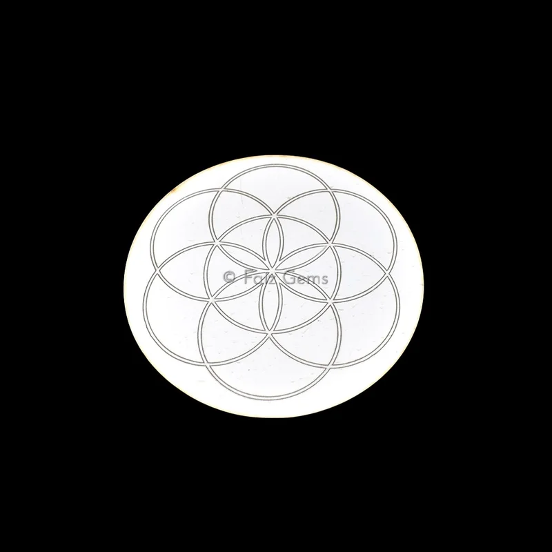 Flower Medallion Engraved White Coaster