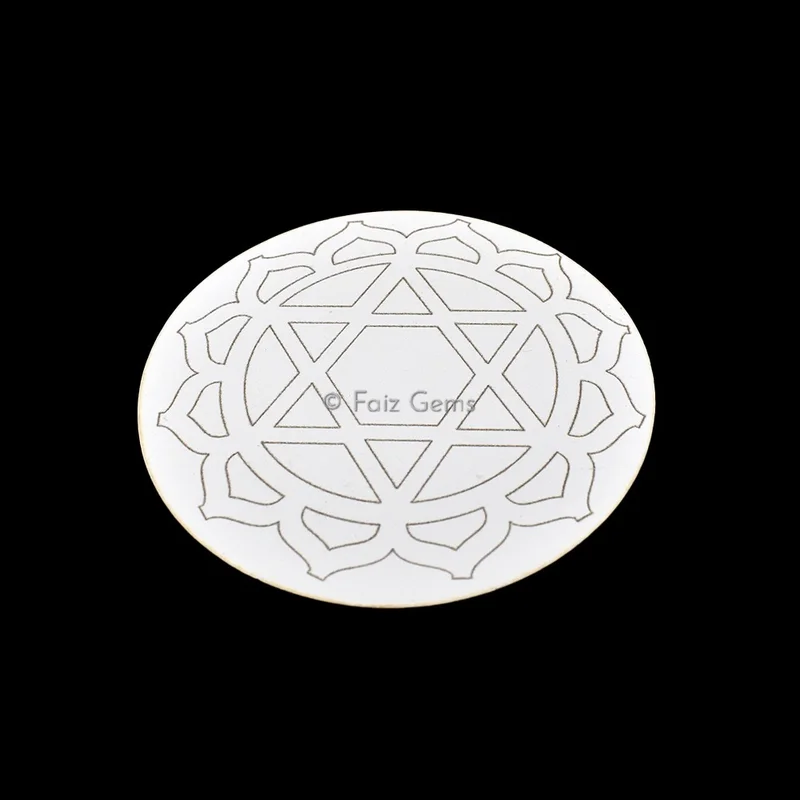 Flower of Life Geometric Wooden White Coaster