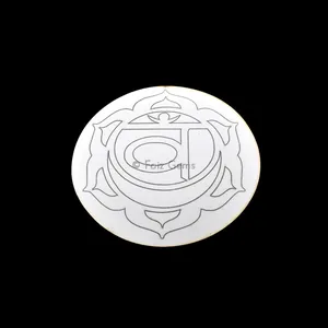 Sacral Chakra Wooden White Coaster