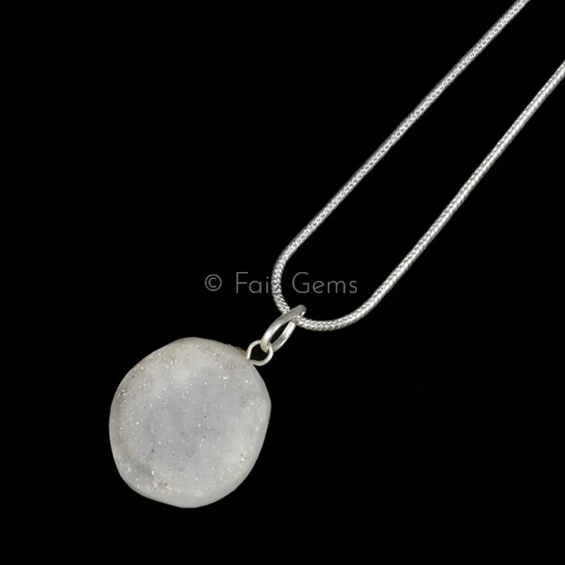 Healing Round Druzy Pendant