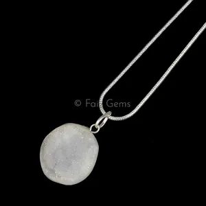 Healing Round Druzy Pendant