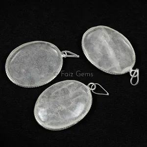 Crystal Quartz Oval Pendants