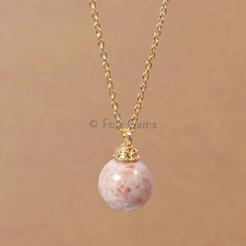 Sunstone Ball Pendants