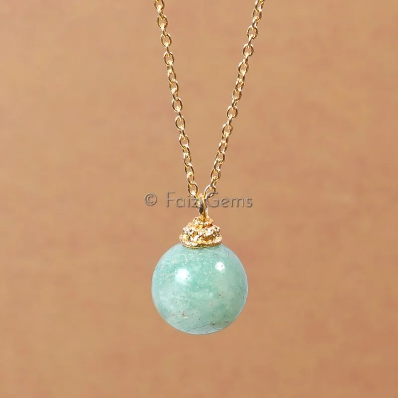 Green Aventurine Ball Pendants