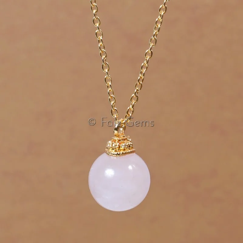 Rose Quartz Ball Pendants