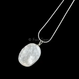 Oval Shape Druzy Agate Pendants