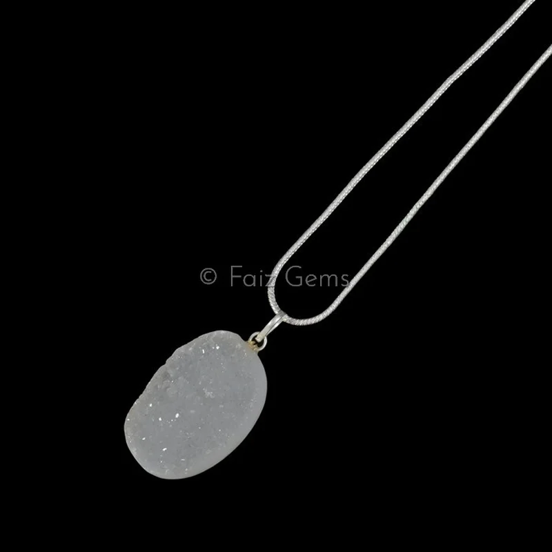 Fancy Shape Druzy Agate Pendants