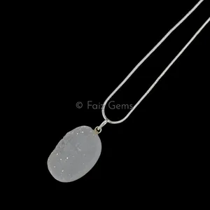 Fancy Shape Druzy Agate Pendants