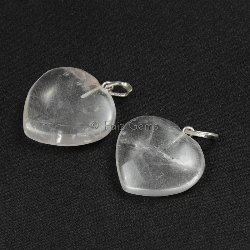 Crystal Quartz Heart Shape Pendant