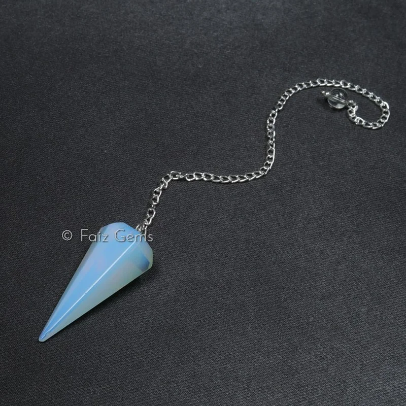 Opalite 6 Faceted Gemstone Pendulum