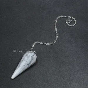 Howlite 12 Faceted Gemstone Pendulum