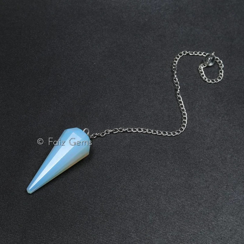 Opalite 12 Faceted Gemstone Pendulum