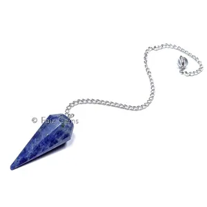 Sodalite 6 Faceted Gemstone Pendulum