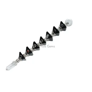 Black Agate Seven Chakra Pyramid Healing Wands