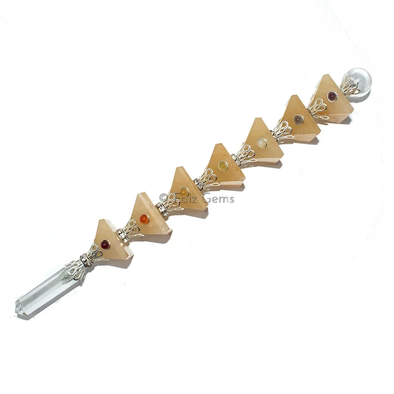 Yellow Aventurine Seven Chakra Pyramid Healing Wands