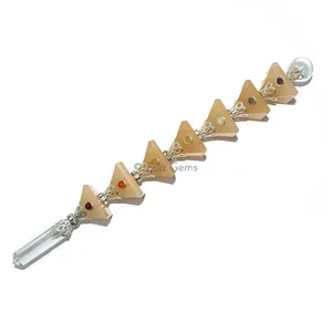 Yellow Aventurine Seven Chakra Pyramid Healing Wands