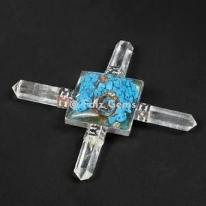 Crystal Quartz Healing Generator with Tourqusie Pyramids