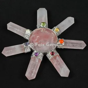 Rose Quartz Chakra Energy Healing Generator with Chakra Cabs