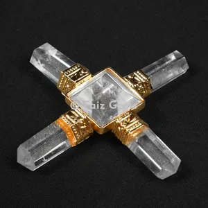 Crystal Quartz Pyramids Generator with Gold Plated