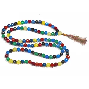 Japa Mala de piedras preciosas facetadas de chakras