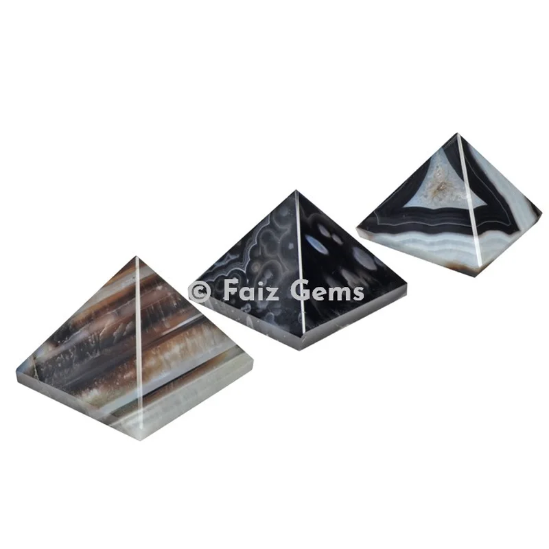 Black Onyx Gemstone Pyramids
