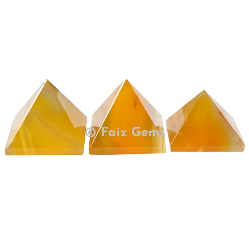 Yellow Onyx Gemstone Pyramids