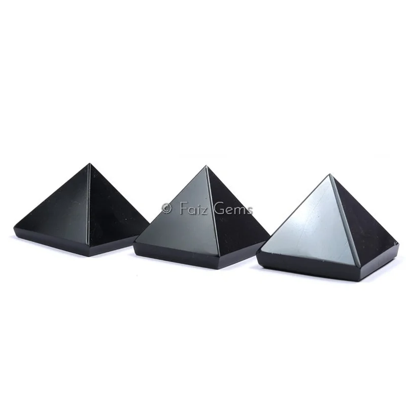 Black Agate Gemstone Pyramids