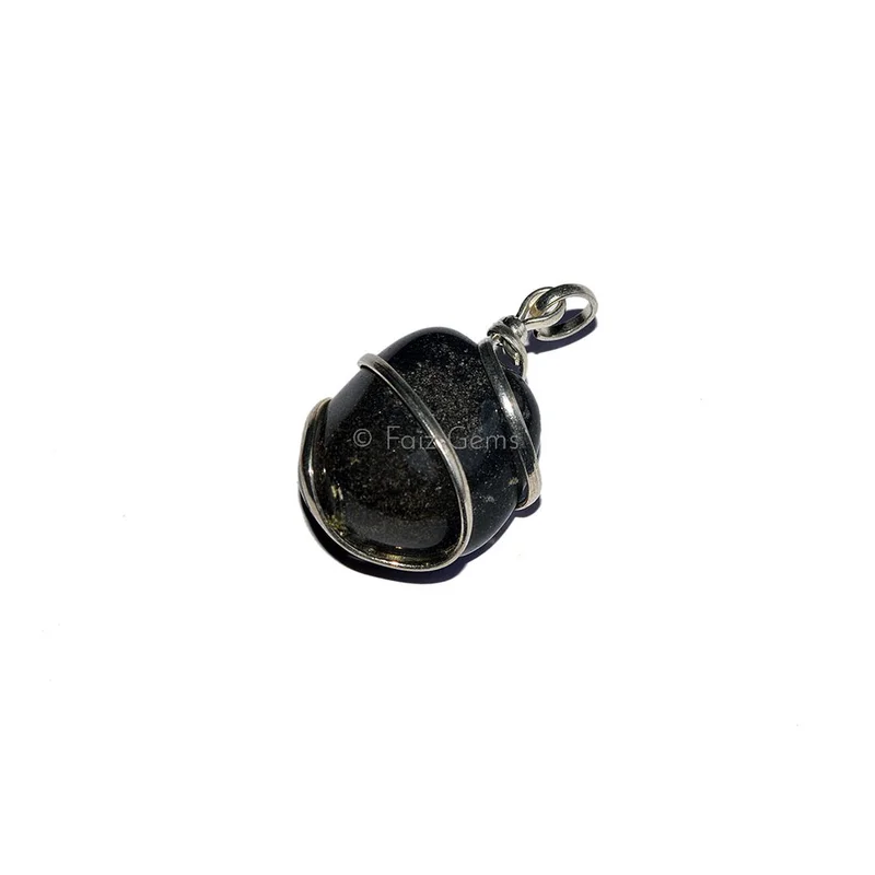 Black Tourmaline Tumbled Pendants