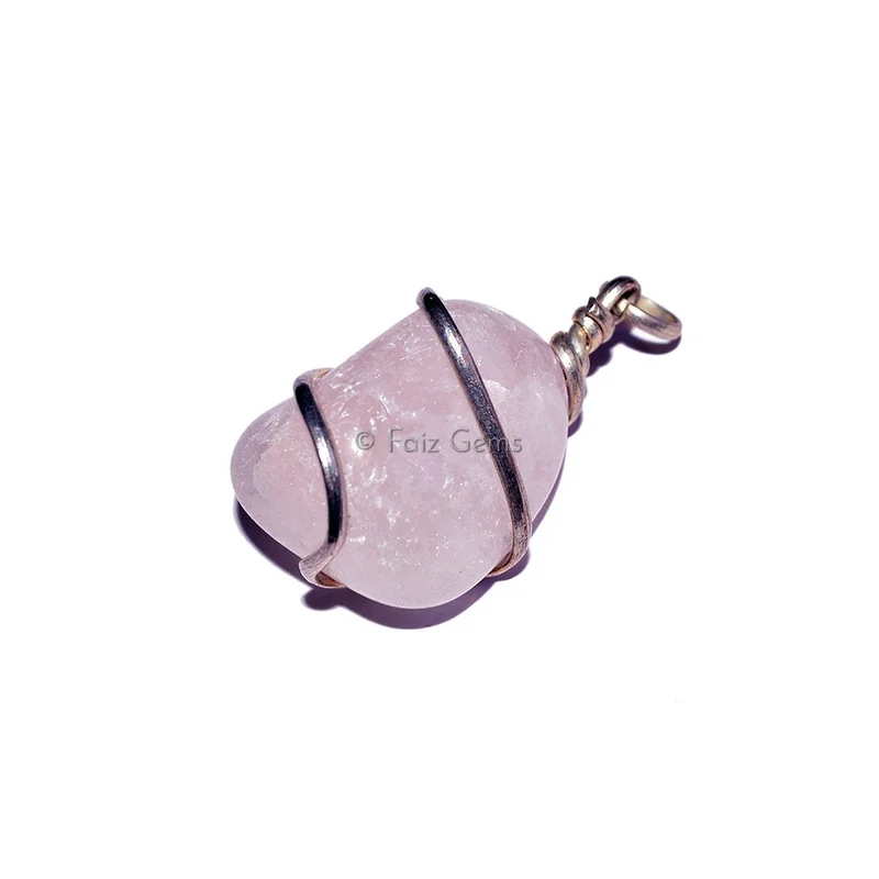 Rose Quartz Wire Wrap Pendants