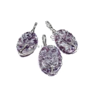 Lepidolite Tree of Life Pendants