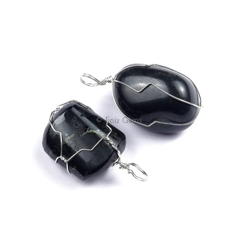 Black Tourmaline Wire Wrap Pendant