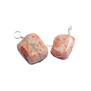 Sunstone Wire Wrap Pendants